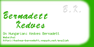 bernadett kedves business card